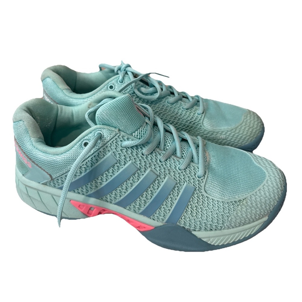 K SWISS Express Light Pickleball Shoe Size 11 Aqua Blue Pink Sneakers 96563-448